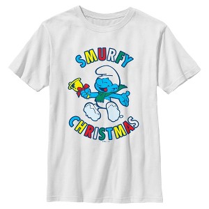Boys The Smurfs Holly Jolly Smurfy Christmas T Shirt - 1 of 4