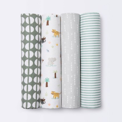 Flannel Baby Blankets Jungle - Cloud Island™ 4pk