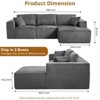 Cloud Couch Modular Sectional Sofa with Chaise, Deep Seat Sleeper Sofa with Washable Cushions, Corduroy Upholstery - 2 of 4