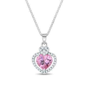Girls' Royal Heart & Gem Sterling Silver Necklace - In Season Jewelry
