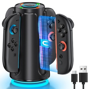 Beboncool Charging Dock for Nintendo Switch 2nd Gen Joy Con with 8 Light Modes Magnetic Design - 1 of 4