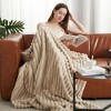 Amelie Home Soft Faux Fur Throw Blanket, Faux Rabbit Fur Striped Throw Blanket - 4 of 4