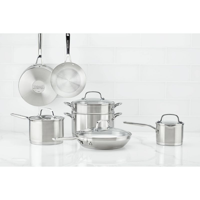 KitchenAid 3-Ply Base Stainless Steel 11pc Cookware Set, 3 of 29