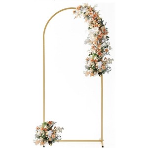 Arch Backdrop Stand, Wedding Arch Backdrop Stand with 2 Water Injection Base, Balloon Arch Stand - 1 of 4