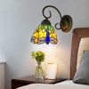 YIYIBYUS 1-Light Bronze Retro Wall Sconce with Stained Glass Shade for Hallway Bedroom - 2 of 4