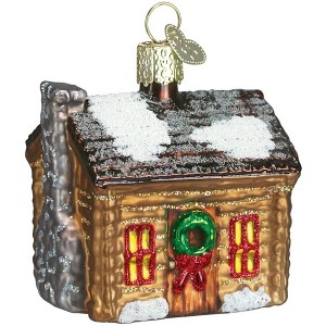 Old World Christmas Blown Glass Ornament for Christmas Tree, Log Cabin - 1 of 2