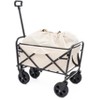 KTMBDW Collapsible Foldable Wagon Cart Beach Wagon Heavy Duty Utility Cart Utility Wagon Grocery Cart for Camping with 3pcs plastic Liner bag /Cover - 4 of 4