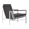 Atlas Mid-Century Modern Living Room Accent Chair with Bonded Leather and Metal Frame - Studio Designs Home - 3 of 4