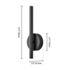 Rennnsan Drevara 13"-19"H Hardwired Linear Modern LED Dimmable Wall Sconce in Black - 3 of 4