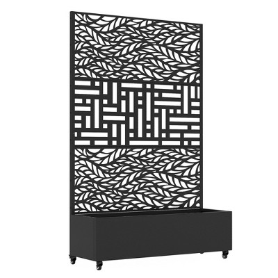 Lirago Iron Arch Mobile Planter Box (1-Piece)-Raised Garden Bed Elevated Planter with Trellis Privacy Screen 38 Gallon Capacity