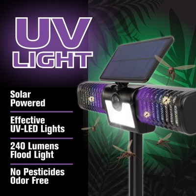 Solar-Powered Black Bug Zapper with Motion-Activated Floodlight