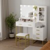 GustoWave Makeup Vanity with Upholstered Stool, Vanity Desk with Mirror and Lights, Vanity Table Set with Storage & 5 Drawers - 4 of 4