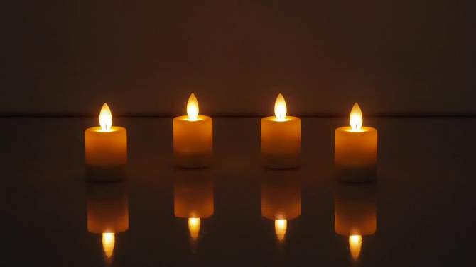 1.50&#34; x 1.75&#34; 4pk LED Votive Flickering Flame Candle Cream - Threshold&#8482;, 2 of 9, play video