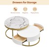 Kumasinova Round Nesting Tables Set,Modern Center Table with 2 Drawers In the Same/Different Direction,Side Table with Metal Legs for Living Room - 4 of 4