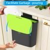 SEVOBAL 1Gal Kitchen Compost Bin Hanging Trash Can with Lid Stainless Steel Garbage Can Kitchen Cabinet Door Mounted Trash Can, Black, 8.9"*5.4"*9" - 3 of 4