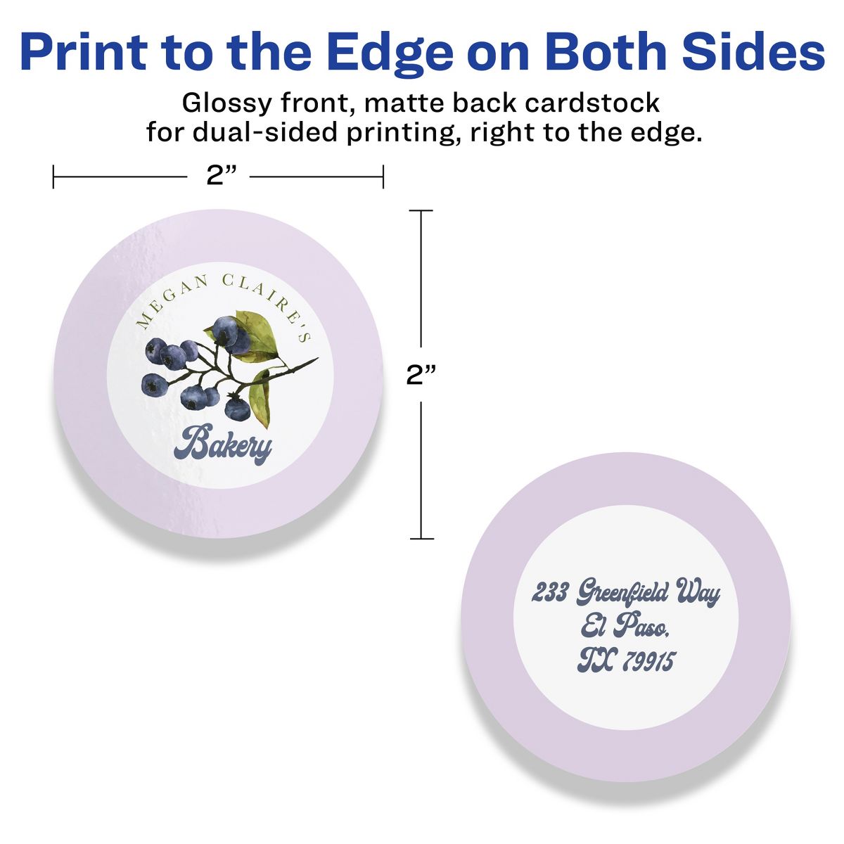 Avery 2" Diameter Round, Glossy White Round Cards - thumbnail 6