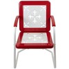 Northlight 35" Square Outdoor Retro Tulip Steel Armchair, Red and White - 3 of 4