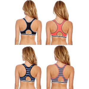 Just Intimates Women's Racerback Sports Bra – Supportive Activewear, Comfortable Seamless Design (4-Pack) - 1 of 1