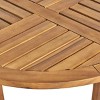 Carina Round Acacia Wood Accent Table - Teak - Christopher Knight Home: Weather-Resistant, Patio Furniture - 4 of 4
