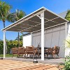 CLIHOME 12 ft. x 10 ft. Aluminum Sloped Roof Patio Cover Pergola with Retractable Polycarbonate Canopy for Outdoor Patio Shelter - 3 of 4