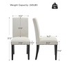 Dining Chairs Set of 2,Modern Fabric Upholstered Ergonomic Chairs with Curved Backrest,Heavy-Duty Wood Legs, Weight Capacity 265lbs - 2 of 4