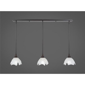 Toltec Lighting Any 3 - Light Chandelier in  Dark Granite with 7" Gold Ice Shade - 1 of 1