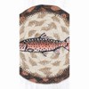 Earth Rugs Rustic Red Salmon Printed Coaster – Lodge-Style 5" Drinkware Accent - 3 of 3
