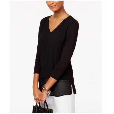 Michael Kors Womens Layered-Look Tunic Blouse
