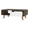 CAVINAS Coffee Tables for Living Room Rectangle 17.32" H Modern Coffee Table with Single Drawer and 4 Sturdy Legs, 1 Large Open Shelf - 3 of 4