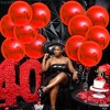 KatchOn, Metallic Red Balloons - 22 Inch, 12 Pieces | 4D Sphere Red Metallic Balloons, Valentines Day Decorations - 4 of 4