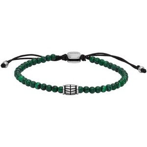 Men's Bracelet in Stainless Steel, Genuine Leather and Beads, Casual Multimaterial Jewelry for Men - 1 of 4