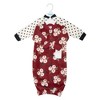 Hudson Baby Infant Girls Fleece Gowns, Burgundy Floral - 2 of 4