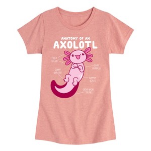 Girls' - Instant Message - Anatomy Of An Axolotl Fitted Short Sleeve Graphic T-Shirt - 1 of 4