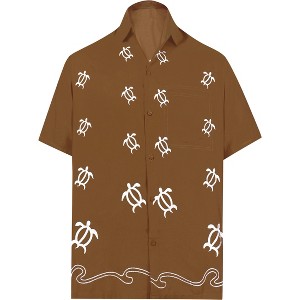 LA LEELA Men's Beach Cruise Holidays Shirts Casual Button Down Shirts For Men Summer Vacation Aloha Tops Hawaiian Shirt - 1 of 4