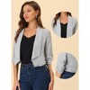 Allegra K Women's 3/4 Ruched Sleeve Shawl Lapel Lightweight Open Front Cardigans - 2 of 4