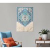 HomeRoots 26" X 45" Blue Aqua And Ivory Flower Floral Cotton Macrame Hanging Tapestry - 2 of 4