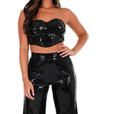 Women's Still Shining Sequin Bra Tube Top - Main Strip