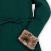 Hope & Henry Girls' Long Sleeve Ponte Skater Dress with Faux Fur Trim, Deep Green Long Sleeve, 12-18 Months - 2 of 4
