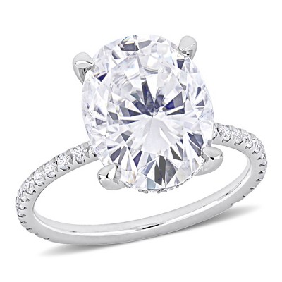 EVERLY JEWELRY  |   10k White Gold 4 7/8 CT DEW Created Moissanite-White Fashion Ring