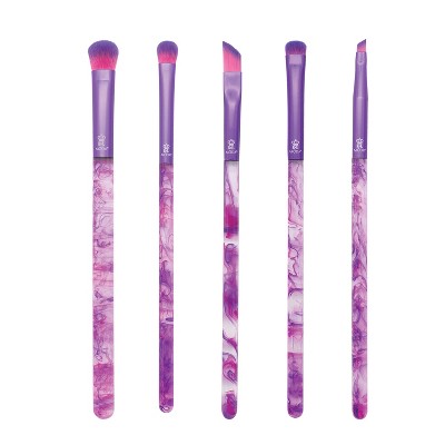 MODA Brush Purple Smoke Show 5pc Eye Makeup Brush Set, Includes - Domed Shadow, SM Shader, Triad Eye, and Angle Liner Brushes
