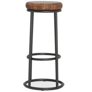 Christopher Knight Home Victoria Classic Wood and Metal 30" Bar Stool with Footrest ,Brown/Black - 1 of 4