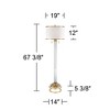 Possini Euro Design Cadence Modern Floor Lamp with Riser 67 1/2" Tall Crystal Glass Column Satin Brass Linen Drum Shade for Living Room Bedroom Office - 4 of 4