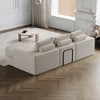 99-Inch Beige L-Shaped Chenille Cloud Curved Sectional Sofa with Chaise for Living Room and Bedroom - 3 of 4