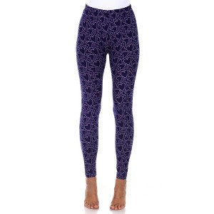 Women's Super Soft Midi-Rise Printed Leggings - One Size Fits Most - White Mark - 1 of 3