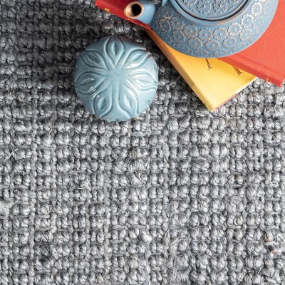 Handmade Braided Jute 4' x 6' Reversible Area Rug in Gray