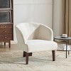 Modern Barrel Accent Chair with Curved Back,Upholstered Lounge Chair for Living Room or Bedroom,Mid Century Small Space Seating–Maison Boucle - 3 of 4