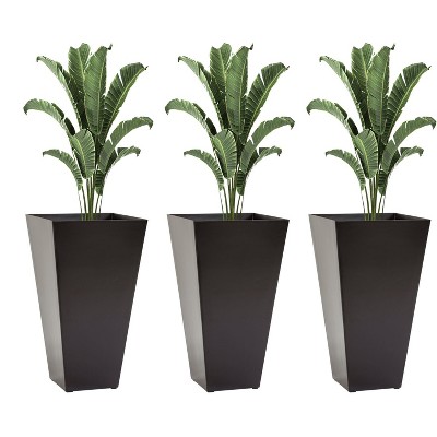 Cleo 3pcs MgO Planter Box with Drainage Holes, Stackable Flower Pot, Garden Bed for Garden, Patio, Balcony, Outdoor Furniture - The Pop Home
