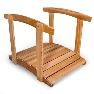 All Things Cedar Wooden Bridge, Outdoor Garden Handcrafted Walkway with Side Rails for Backyards, Streams, or Pond - 1 of 4