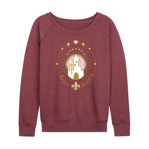 Women's - Disney Princess - Brave Beauty Lightweight French Terry Wide Neck Long Sleeve Graphic Shirt - 1 of 4