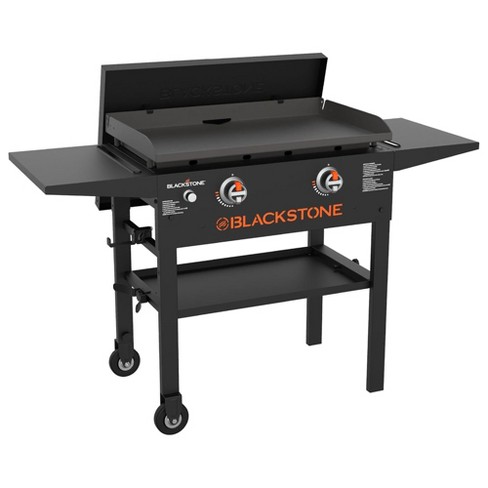 Blackstone 28 Omnivore Propane Griddle Combo with Hard Cover 2 Burners Outdoor BBQ Grill Stove Powder Coated Steel 524 Sq. In. Cooking Top Black